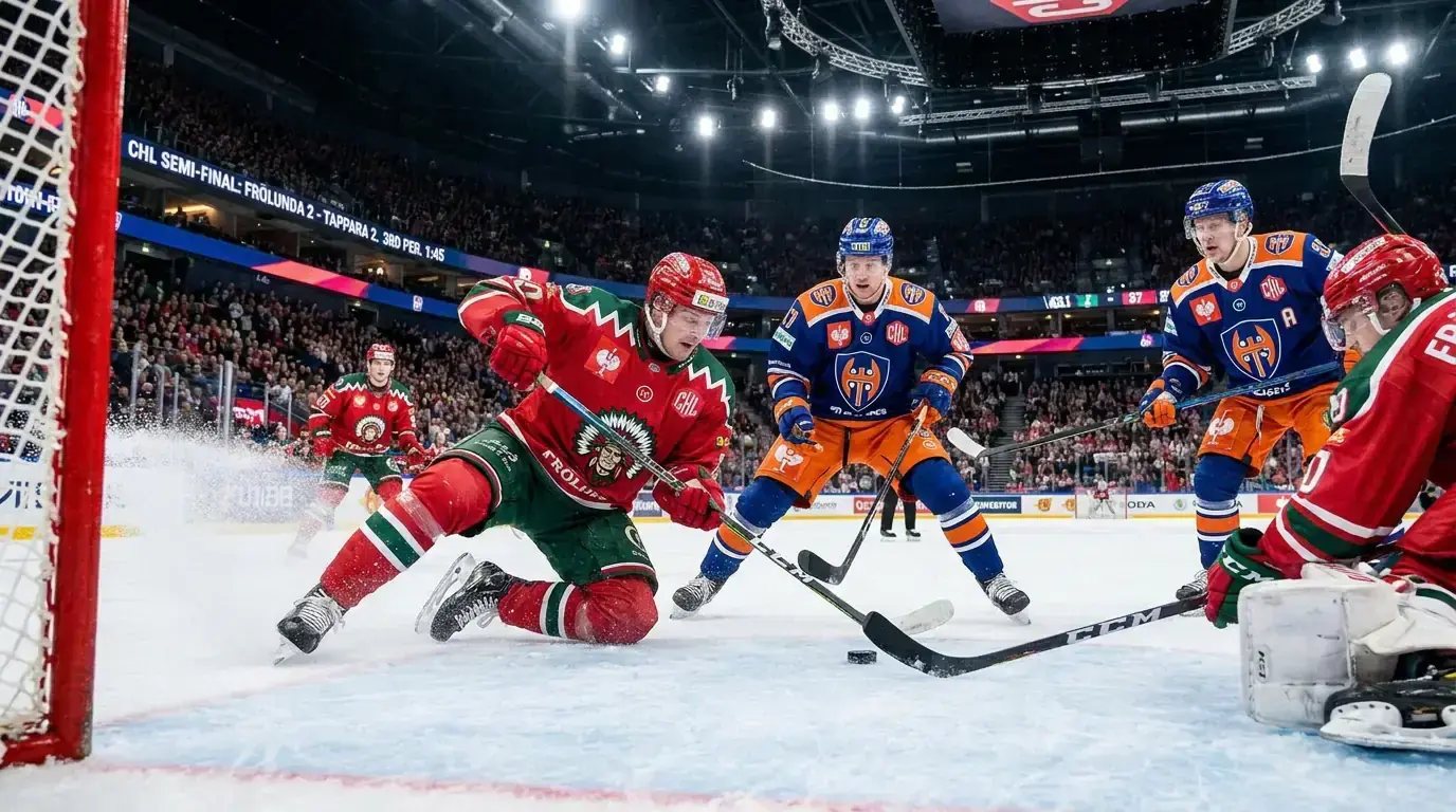 Swedish and Finnish hockey club teams competing in a CHL knockout match