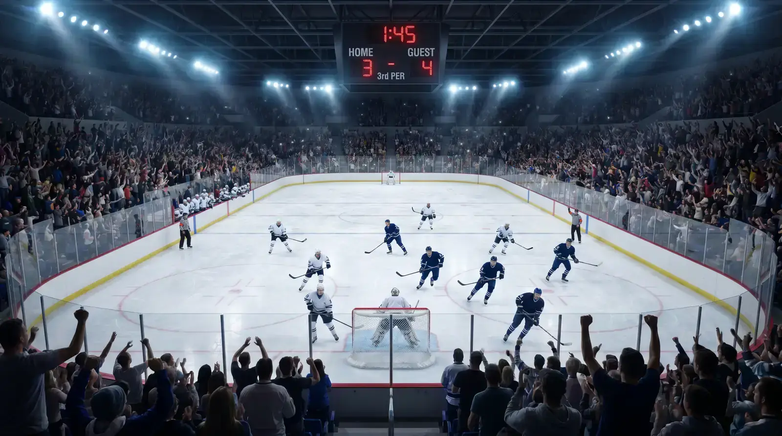 Hockey team pulling their goaltender for an extra skater in the final minutes