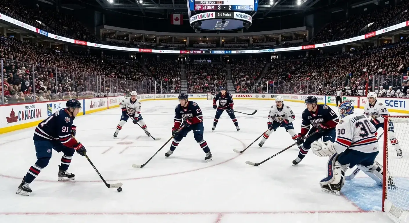 Ice hockey power play formation with five attackers against four defenders