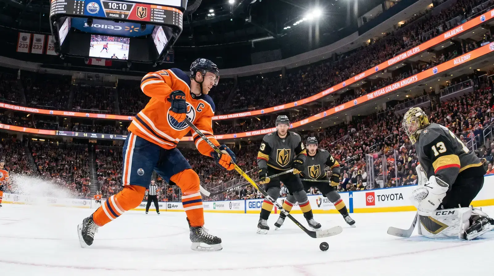 NHL forward positioned on the first power play unit receiving a pass