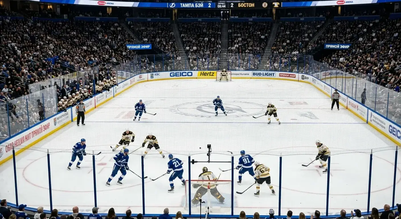 High-event hockey game with both teams generating multiple shot attempts