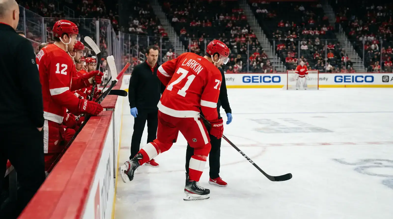 NHL player skating back onto the ice after returning from an injury absence