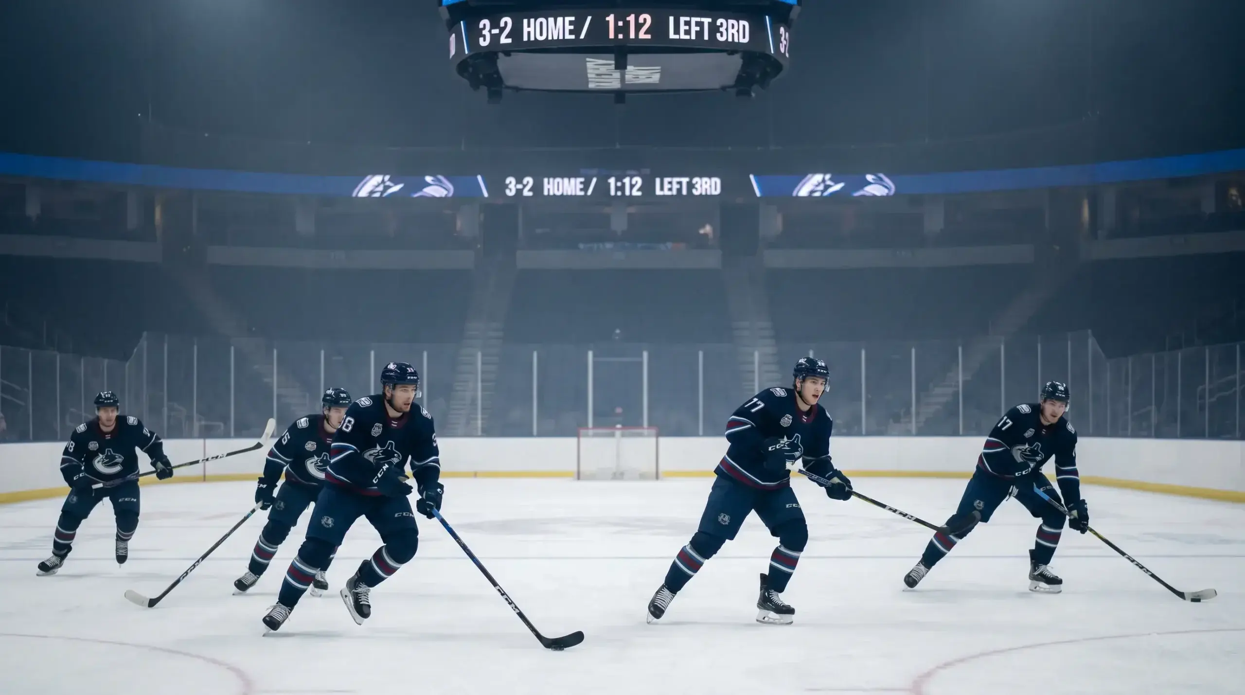 Empty net situation in the final minutes with the trailing team pulling their goalie