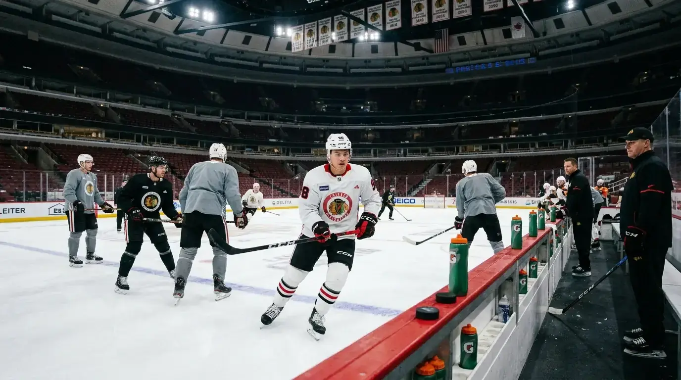 Hockey players shaking hands after a trade deadline acquisition announcement