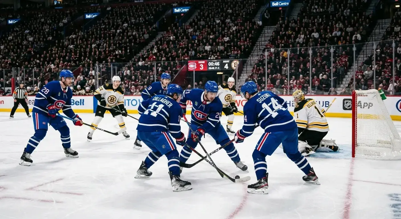 Hockey team pulling their goaltender late in the game for an extra attacker